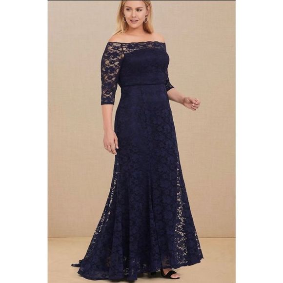 torrid Dresses & Skirts - Torrid NWT! Maxi Lace Off the Shoulder Gown Size 10